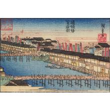 Utagawa Hiroshige: The Theater Side of Doton Canal in Osaka, from a series of Views of Edo, Osaka, and Kyoto - University of Wisconsin-Madison