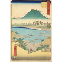 Utagawa Hiroshige: View of the Fuji River from Iwabuchi Hill at Kambara, no. 16 from the series Pictures of the Famous Places on the Fifty-three Stations (Vertical Tokaido) - University of Wisconsin-Madison