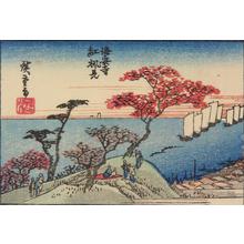 Utagawa Hiroshige: Viewing Maple Leaves at Kaianji in Edo, from a series of Views of Edo, Osaka, and Kyoto - University of Wisconsin-Madison