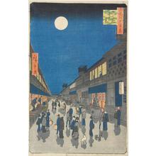 Utagawa Hiroshige: Night View of Saruwakacho, no. 90 from the series One-hundred Views of Famous Places in Edo - University of Wisconsin-Madison