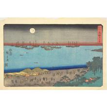 Utagawa Hiroshige, 歌川広重 (Utagawa Hiroshige)による浮世絵「Moon at Takanawa, from the series Famous Places in Edo」