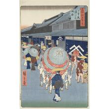 歌川広重: View of Nihombashi Street 1-chome, no. 44 from the series One-hundred Views of Famous Places in Edo - ウィスコンシン大学マディソン校