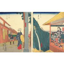 Utagawa Hiroshige: Mishima, no. 12 from the series Fifty-three Stations (Figure Tokaido) - University of Wisconsin-Madison