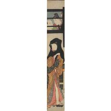 Torii Kiyonaga: Two Men Watching a Young Woman Pass Their Window - University of Wisconsin-Madison