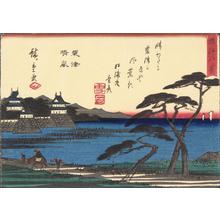 Utagawa Hiroshige: Haze on a Clear Day at Awazu, from the series Eight Views of Omi Province - University of Wisconsin-Madison