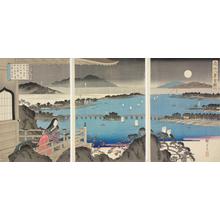 歌川広重: Ishiyama Temple, from the series Eight Views of Omi Province - ウィスコンシン大学マディソン校