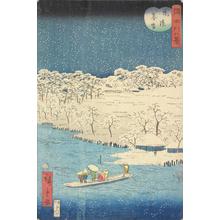 二歌川広重: Evening Snow at Hashiba, from the series Eight Views of the Sumida River - ウィスコンシン大学マディソン校