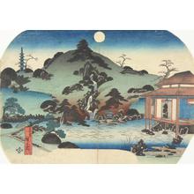 Utagawa Hiroshige: Garden with Cherry Trees and Moonlight - University of Wisconsin-Madison