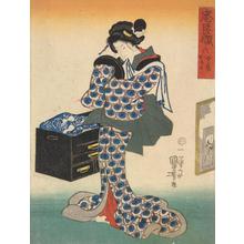 Utagawa Kuniyoshi: Okaru Holding a Mirror, act 6 from the series The Play Chushingura - University of Wisconsin-Madison