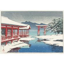 川瀬巴水: The Miyajima Shrine in Snow - ウィスコンシン大学マディソン校