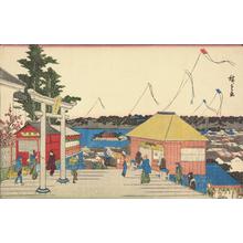 歌川広重: The Tenjin Shrine at Yushima, from the series Famous Places in Edo - ウィスコンシン大学マディソン校