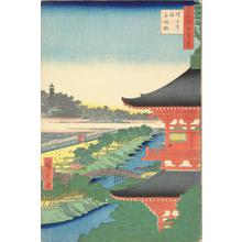 Utagawa Hiroshige: Zojoji Pagoda at Akabane, no. 49 from the series One-hundred Views of Famous Places in Edo - University of Wisconsin-Madison