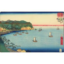 Utagawa Hiroshige: Kominato in Awa Province, no. 2 from the series Mountains and Seas in a Wrestling Tournament - University of Wisconsin-Madison