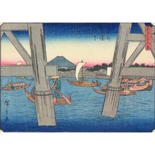 歌川広重: Below Ryogoku Bridge in the Eastern Capital, no. 31 from the series Thirty-six Views of Mt. Fuji - ウィスコンシン大学マディソン校