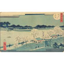 Utagawa Hiroshige II: Mimeguri Embankment and the Sumida River, from the series Famous Places in the Eastern Capital - University of Wisconsin-Madison