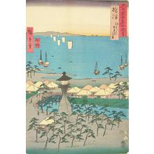 Utagawa Hiroshige: Demi Beach at Sumiyoshi in Settsu Province, no. 5 from the series Pictures of Famous Places in the Sixty-odd Provinces - University of Wisconsin-Madison