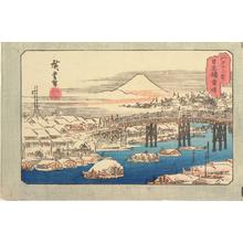 歌川広重: Clear Weather after Snow at Nihon Bridge, from the series Twelve Views of Edo - ウィスコンシン大学マディソン校