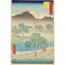 Utagawa Hiroshige: Motosaka Pass and Motono Plain near Goyu, no. 36 from the series Pictures of the Famous Places on the Fifty-three Stations (Vertical Tokaido) - University of Wisconsin-Madison