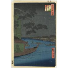 歌川広重: The Shubi Pine and Oumayagashi on the Asakusa River, no. 54 from the series One-hundred Views of Famous Places in Edo - ウィスコンシン大学マディソン校