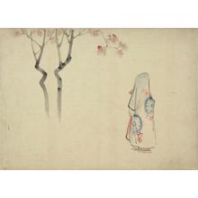 Utagawa Hiroshige: Woman Viewing Cherry Blossoms, from a series of Sketches - University of Wisconsin-Madison