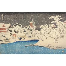Utagawa Kuniyoshi: Picture of Snow at the Benten Shrine at Kinryuzan in Asakusa, from a series of Lanscapes - University of Wisconsin-Madison
