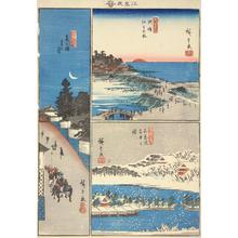 Utagawa Hiroshige: Evening Moon at Kasumigaseki, New Year's Sunrise at Susaki, and Snow at Shinobazu Pond, from the series Famous Places in the Eastern Capital - University of Wisconsin-Madison