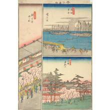 Utagawa Hiroshige: Nakanocho in the New Yoshiwara, View of Takanawa, and Toeizan in Ueno, from the series Famous Places in the Eastern Capital - University of Wisconsin-Madison