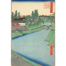 歌川広重: Kojimachi and the Benkei Moat at Soto Sakurada, no. 66 from the series One-hundred Views of Famous Places in Edo - ウィスコンシン大学マディソン校