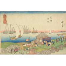 歌川広重: Returning Sails at Takanawa, from the series Eight Views of Shiba in the Eastern Capital - ウィスコンシン大学マディソン校