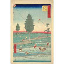Utagawa Hiroshige: Totomi Kites, a Famous Product of Fukuroi, no. 28 from the series Pictures of the Famous Places on the Fifty-three Stations (Vertical Tokaido) - University of Wisconsin-Madison