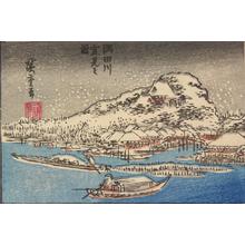 Utagawa Hiroshige: Snow on the Sumida River in Edo, from a series of Views of Edo, Osaka, and Kyoto - University of Wisconsin-Madison