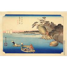 Utagawa Hiroshige: Travelers in Pleasure Boats at Sparrow Bay near Kanazawa, no. 6 from the series Intermediate Stations on the Tokaido and Views along the Narita Highway - University of Wisconsin-Madison