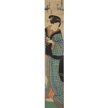 Japanischer Druck "Geisha Holding Decorations for the Doll Festival, the Third Month from the series Five Seasonal Festivals" von Utagawa Kunisada, 歌川国貞 (Utagawa Kunisada)