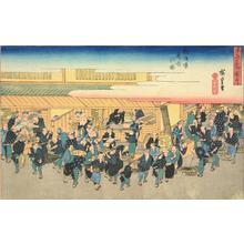 Utagawa Hiroshige: The Fish Market, from the series Pictures of Famous Places in Osaka - University of Wisconsin-Madison