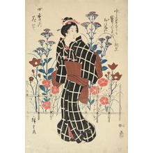 Utagawa Hiroshige: Young Woman and Autumn Flowers, from the series Flower Gardens in the Four Seasons - University of Wisconsin-Madison