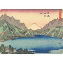 Utagawa Hiroshige: Lake Suwa in Shinano Province, no. 14 from the series Thirty-six Views of Mt. Fuji - University of Wisconsin-Madison