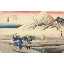 Utagawa Hiroshige: Mt. Fuji in the Morning from Hara, no. 14 from the series Fifty-three Stations of the Tokaido (Hoeido Tokaido) - University of Wisconsin-Madison