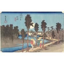 Utagawa Hiroshige: Twilight at Numazu, no. 13 from the series Fifty-three Stations of the Tokaido (Hoeido Tokaido) - University of Wisconsin-Madison