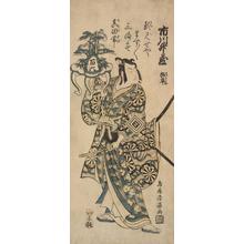 鳥居清満: The Actor Ichikawa Masuzo (Hakusha) as a Samurai Holding a Decorated Table, from a series of Actor Portraits - ウィスコンシン大学マディソン校