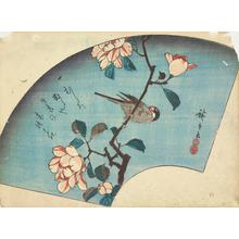 Utagawa Hiroshige: Paddy Bird on a Camellia Branch, from a series of Bird and Flower Subjects - University of Wisconsin-Madison