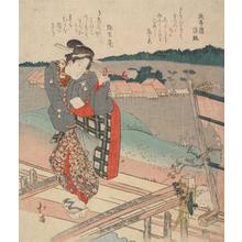 魚屋北渓: The Poetess Kiyogaki on a Hill Overlooking Shinobazu Pond - ウィスコンシン大学マディソン校