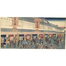 Utagawa Hiroshige: Store Front of the Clothier Iwaki Masuya - University of Wisconsin-Madison