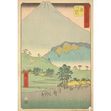 歌川広重: Mt. Fuji and Mt. Ashitaka from Hara, no. 14 from the series Pictures of the Famous Places on the Fifty-three Stations (Vertical Tokaido) - ウィスコンシン大学マディソン校