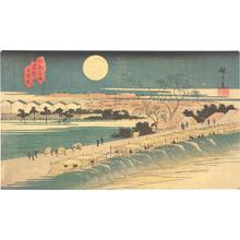 歌川広重: The Nihon Embankment and the Yoshiwara, from the series Famous Places in Edo - ウィスコンシン大学マディソン校