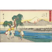 歌川広重: The Fuji River from Iwafuchi near Kambara, no. 16 from the series Fifty-three Stations of the Tokaido (Gyosho Tokaido) - ウィスコンシン大学マディソン校