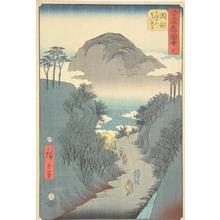 Utagawa Hiroshige: The Road Through the Ivy at Mt. Utsu near Okabe, no. 22 from the series Pictures of the Famous Places on the Fifty-three Stations (Vertical Tokaido) - University of Wisconsin-Madison