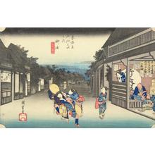 Utagawa Hiroshige: Women Stopping Travelers at Goyu, no. 36 from the series Fifty-three Stations of the Tokaido (Hoeido Tokaido) - University of Wisconsin-Madison