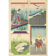 Utagawa Hiroshige: Chiryu, Narumi, Kuwana, and Miya, no. 12 from the series Pictures of the Fifty-three Stations of the Tokaido - University of Wisconsin-Madison