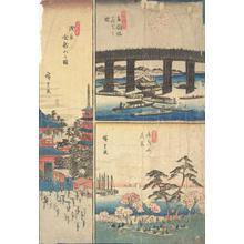 Utagawa Hiroshige: Kinryuzan in Asakusa, Fireworks at Ryogoku Bridge, Flower Viewing at Goten Hill, from the series Famous Places in the Eastern Capital - University of Wisconsin-Madison