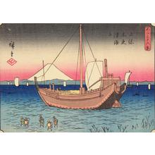 Utagawa Hiroshige: The Sea at Kisarazu in Kazusa Province, no. 9 from the series Thirty-six Views of Mt. Fuji - University of Wisconsin-Madison